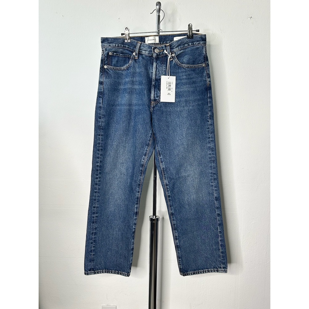 FRAME The Vertical Crop Jeans Blue Zeta High Rise Straight Leg 28 NEW